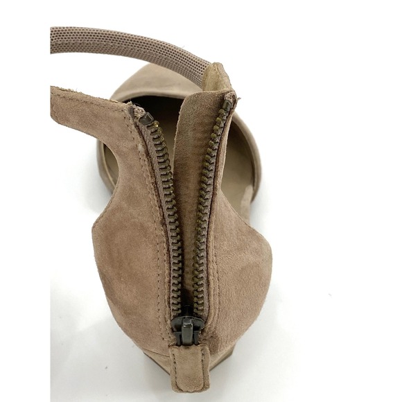 Eileen Fisher Suede Ankle-Strap Pump Heels Shoes Women's 8.5 Beige NEW - Picture 5 of 9